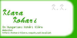 klara kohari business card